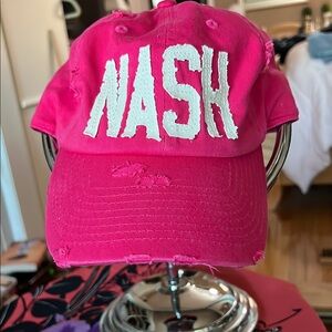 KBETHOS Pink Distressed Cap with White Lettering